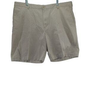 Van Heusen Studio Mens Casual Shorts Beige Size 44 100% Cotton Button Zip Pocket